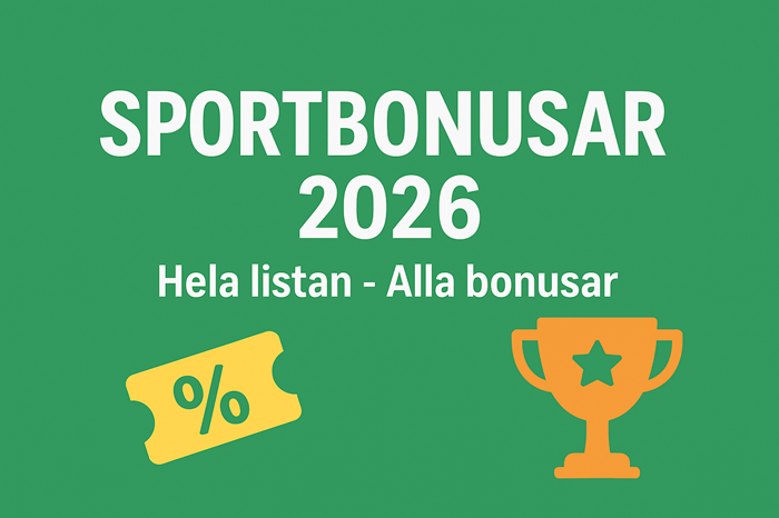 Sportbonusar 2026 – Hela listan – Alla oddsbonusar 2026
