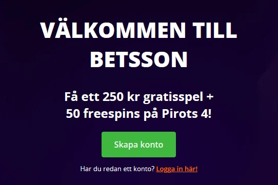 Betsson sportbonus är ett Freebet värt 250 kr.